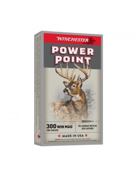 Bala Winchester Power Point Cal. 300 Win Mag 180 GR.